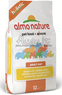 Almo Nature Holistic visavertis ėdalas suaugusioms katėms su vištiena ir ryžiais 12 kg.